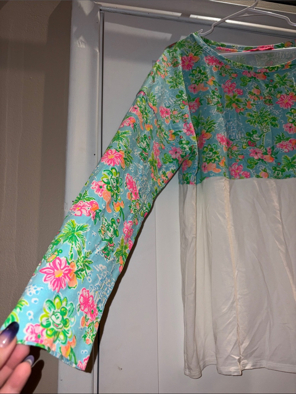 Lilly Pulitzer X Disney Mint & Pink Floral Top - Picture 4 of 5